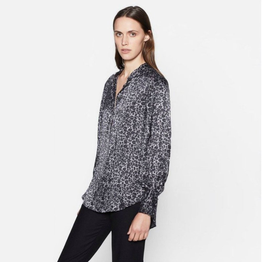 Equipment "Boleyn" Grey Leopard Silk Blouse, size Small. - Picture 7 of 10